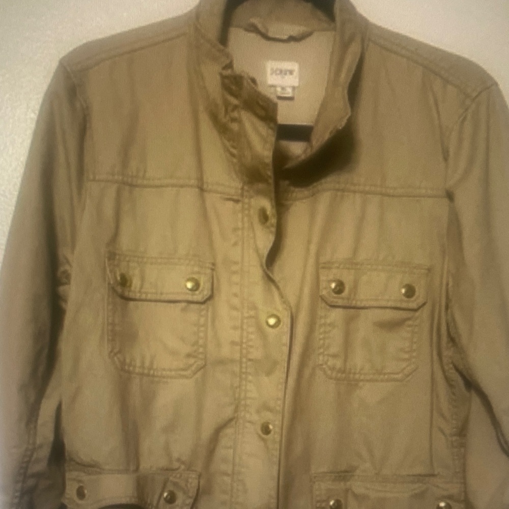 J. Crew Field Jacket Cotton Utility Chore Coat XL Tan Beige